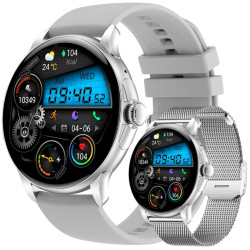 Rubicon RNCF35 Smartwatch with Bracelet + Strap / silver