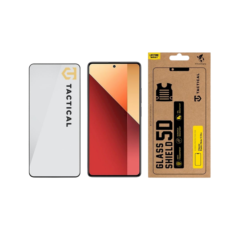 Tactical Glass Shield 5D for Xiaomi Redmi Note 13 Pro 4G/5G, Poco X6 5G / black