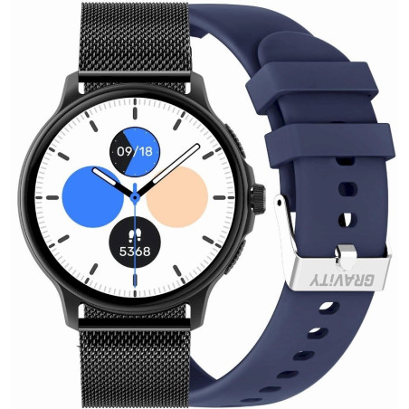 GRAVITY GT12-2 Women's Smartwatch with Silicone Strap + Black Bracelet / navy