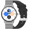 Smartwatch Damski GRAVITY GT12-7 with Silicone Strap + Silver Bracelet / black