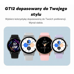 Smartwatch Damski GRAVITY GT12-7 with Silicone Strap + Silver Bracelet / black