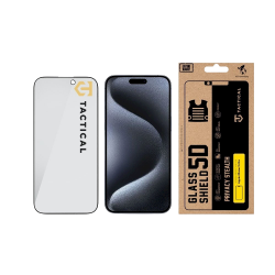 Tactical Glass Shield Privacy Stealth 5D for Apple iPhone 15 Pro / black