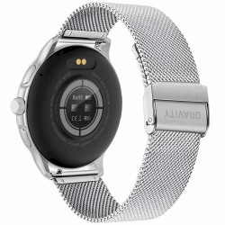 Smartwatch Damski GRAVITY GT12-7 with Silicone Strap + Silver Bracelet / black
