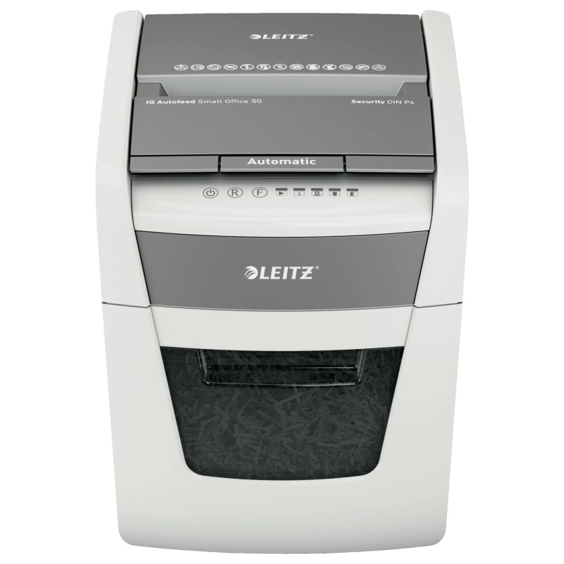 Leitz Autofeed 50X P4 Small Office dokumentų naikiklis Kryžminis 55 dB 22 cm Balta