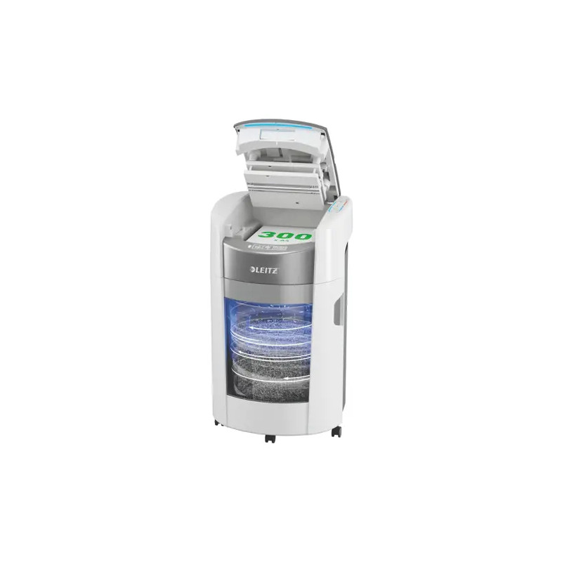 Leitz IQ OptiMax Autofeed Office 300 P4 dokumentų naikiklis Kryžminis 55 dB 22,5 cm Balta