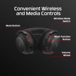 HyperX Cloud Alpha 2 Laisvų rankų įranga Bevielis Su lankeliu Žaidimams Bluetooth Juoda