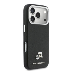 Karl Lagerfeld PU Karl and Choupette Heads Pins MagSafe Case for Apple iPhone 17 Pro Max