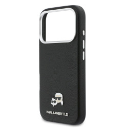 Karl Lagerfeld PU Karl and Choupette Heads Pins MagSafe Case for Apple iPhone 17 Pro Max