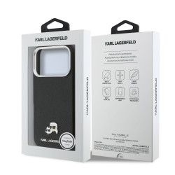 Karl Lagerfeld PU Karl and Choupette Heads Pins MagSafe Case for Apple iPhone 17 Pro Max