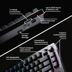 HyperX Alloy Rise 75 Wireless keyboard RF Wireless + Bluetooth Black