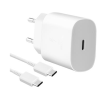 Samsung EP-TA800EWE + EP-DA905BWE Travel Charger 25W with USB-C to USB-C Data Cable white
