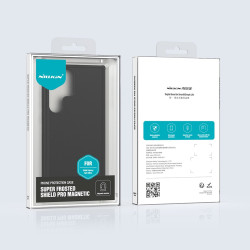 Nillkin Super Frosted PRO Magnetic Back Cover for Samsung Galaxy S23 Ultra / black