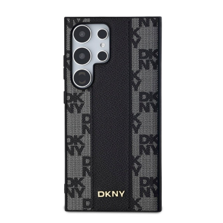 DKNY PU Leather Checkered Pattern MagSafe Case for Samsung Galaxy S24 Ultra / black