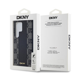 DKNY PU Leather Checkered Pattern MagSafe Case for Samsung Galaxy S24 Ultra / black
