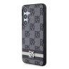 DKNY PU Leather Checkered Pattern and Stripe Case for Samsung Galaxy S24 / black