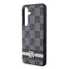 DKNY PU Leather Checkered Pattern and Stripe Case for Samsung Galaxy S24 / black