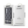 DKNY PU Leather Checkered Pattern and Stripe Case for Samsung Galaxy S24+ / black