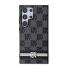DKNY PU Leather Checkered Pattern and Stripe Case for Samsung Galaxy S24 Ultra / black