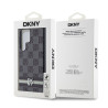 DKNY PU Leather Checkered Pattern and Stripe Case for Samsung Galaxy S24 Ultra / black