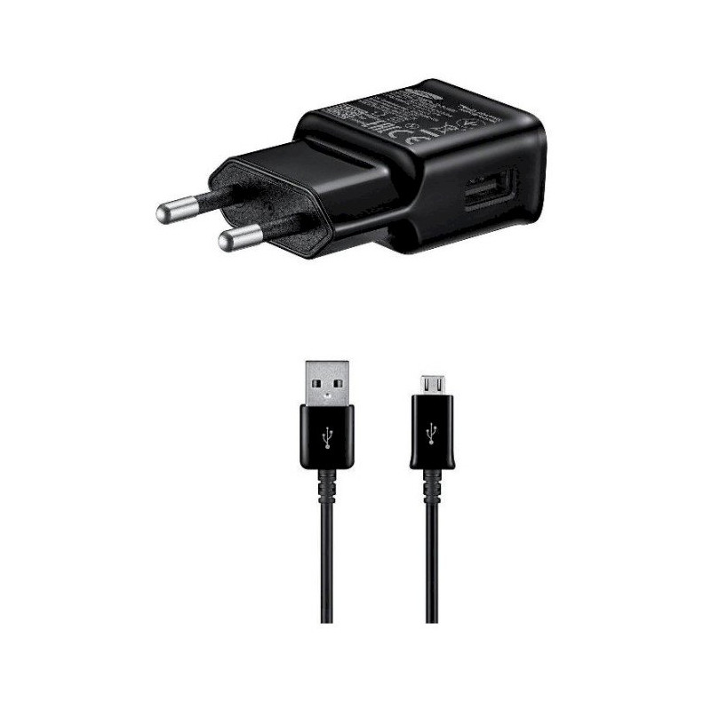 Samsung EP-TA200EBE + ECB-DU4EBE 15W Travel Charger + microUSB Data Cable black (OOB Bulk)