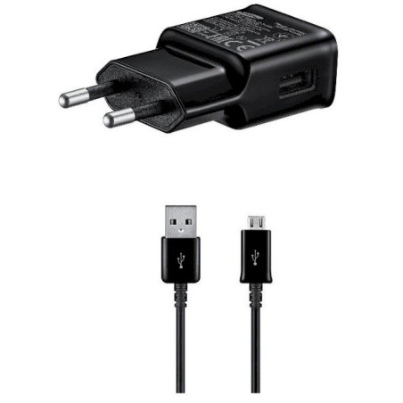 Samsung EP-TA200EBE + ECB-DU4EBE 15W Travel Charger + microUSB Data Cable black (OOB Bulk)