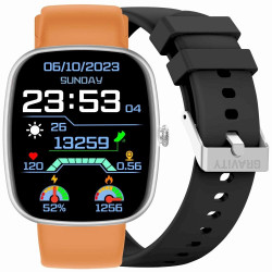 GRAVITY GT18-4 Men's Smartwatch with Silicone Strap + Black Strap / orange