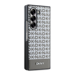 DKNY PU Leather Repeat Pattern Bottom Stripe MagSafe Case for Samsung Galaxy Z Fold 6 / brown