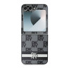 DKNY PU Leather Checkered Pattern and Stripe Case for Samsung Galaxy Z Flip 6/7 FE / black