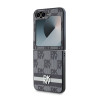 DKNY PU Leather Checkered Pattern and Stripe Case for Samsung Galaxy Z Flip 6/7 FE / black