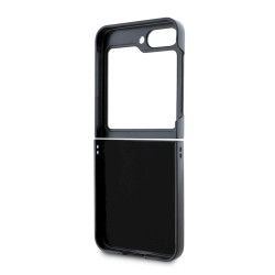 DKNY PU Leather Checkered Pattern and Stripe Case for Samsung Galaxy Z Flip 6/7 FE / black