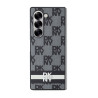 DKNY PU Leather Checkered Pattern and Stripe Case for Samsung Galaxy Z Fold 6 / black