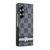 DKNY PU Leather Checkered Pattern and Stripe Case for Samsung Galaxy Z Fold 6 / black