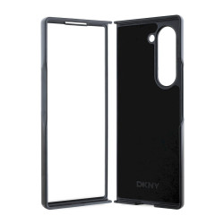 DKNY PU Leather Checkered Pattern and Stripe Case for Samsung Galaxy Z Fold 6 / black