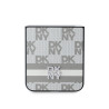 DKNY PU Leather Checkered Pattern and Stripe Case for Samsung Galaxy Z Flip 6/7 FE / beige