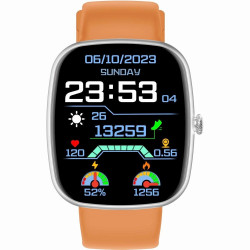 GRAVITY GT18-4 Men's Smartwatch with Silicone Strap + Black Strap / orange