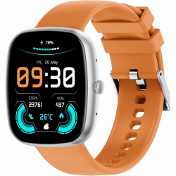 GRAVITY GT18-4 Men's Smartwatch with Silicone Strap + Black Strap / orange
