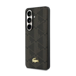Lacoste PVC Blend Monogram Gold Logo Magnetic Case for Samsung Galaxy S26+ / brown