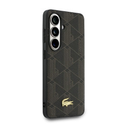 Lacoste PVC Blend Monogram Gold Logo Magnetic Case for Samsung Galaxy S26+ / brown