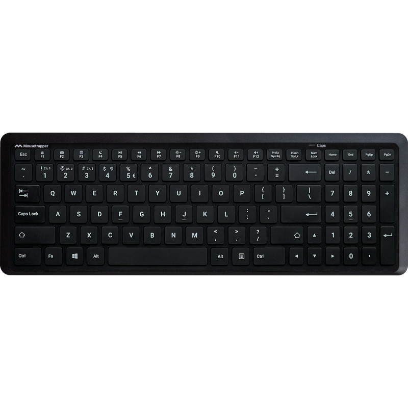 Mousetrapper Type Midi - NORDIC keyboard Home/Office USB + RF Wireless + Bluetooth Black