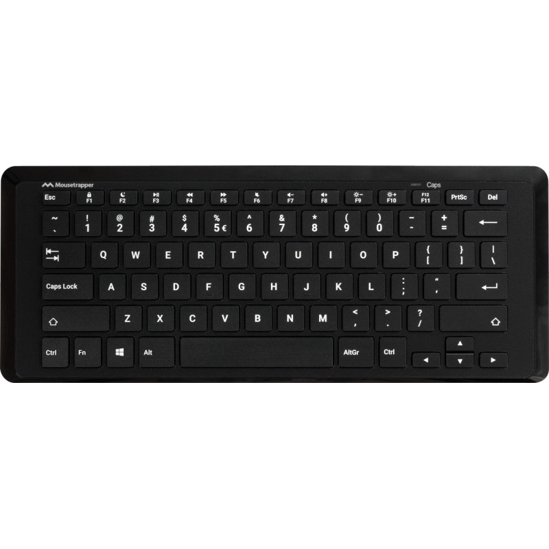 Mousetrapper Type Mini Wireless - Nordic klaviatūra Universalus USB + RF Wireless + Bluetooth QWERTY Šiaurės šalių Juoda