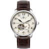 Zeppelin LZ 127 Graf Zeppelin Open Heart Men’s Watch 40mm Silver Dial Dark Brown Leather Strap