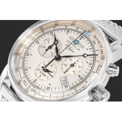 Zeppelin 100 Jahre Quartz Chronograph Men’s Watch 42mm Silver Dial Stainless Steel Mesh Bracelet