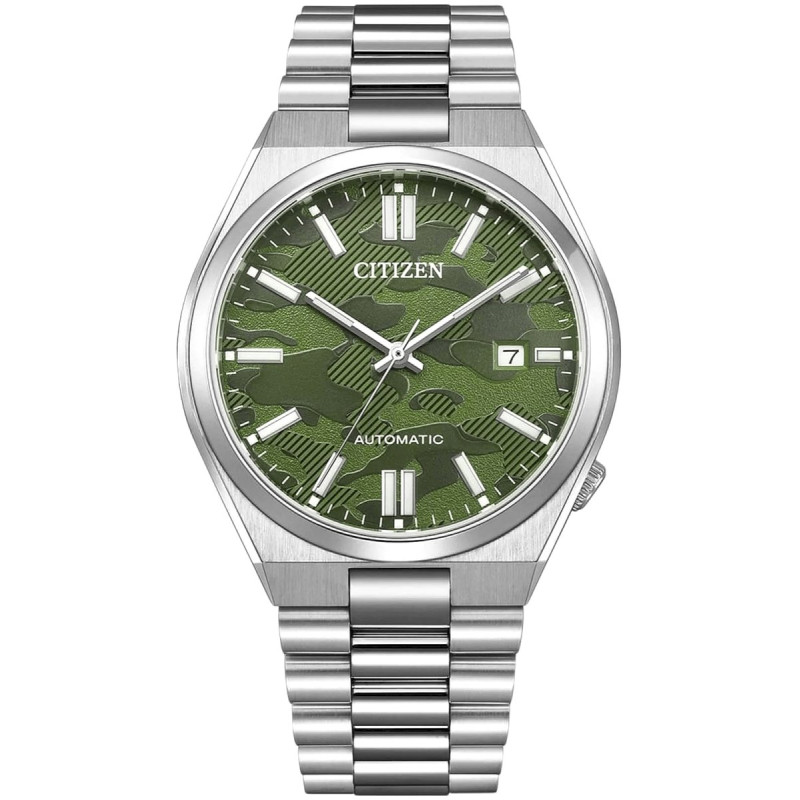 Citizen Tsuyosa Men’s Watch 40mm Green Camo Dial Stainless Steel Bracelet