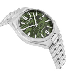 Citizen Tsuyosa Men’s Watch 40mm Green Camo Dial Stainless Steel Bracelet