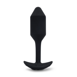 b-Vibe Vibrating Snug Plug 2 Black - Weighted Silicone Model, 112g