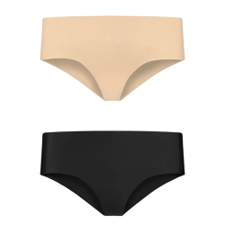 Bye Bra Invisible Panties XL - Nude & Black Seamless 2-Pack Comfort Fit