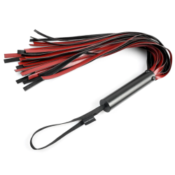 Sportsheets Saffron Series Flogger - Long Faux Leather, Metal Handle