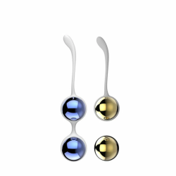 Nalone Yany Pelvic Floor Training Balls Set, Silicone, Blue/Gold, 283g