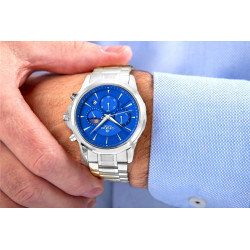 Giewont Chronograph Sapphire Men's Watch / silver-blue
