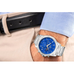 Giewont Chronograph Sapphire Men's Watch / silver-blue